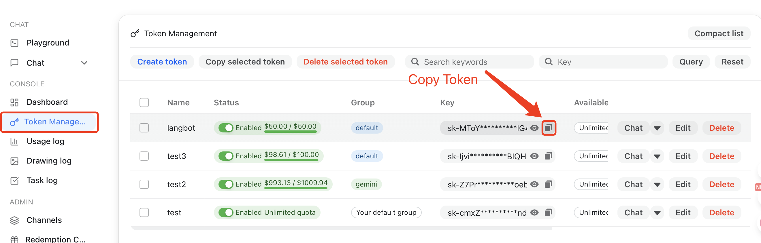 Get API key